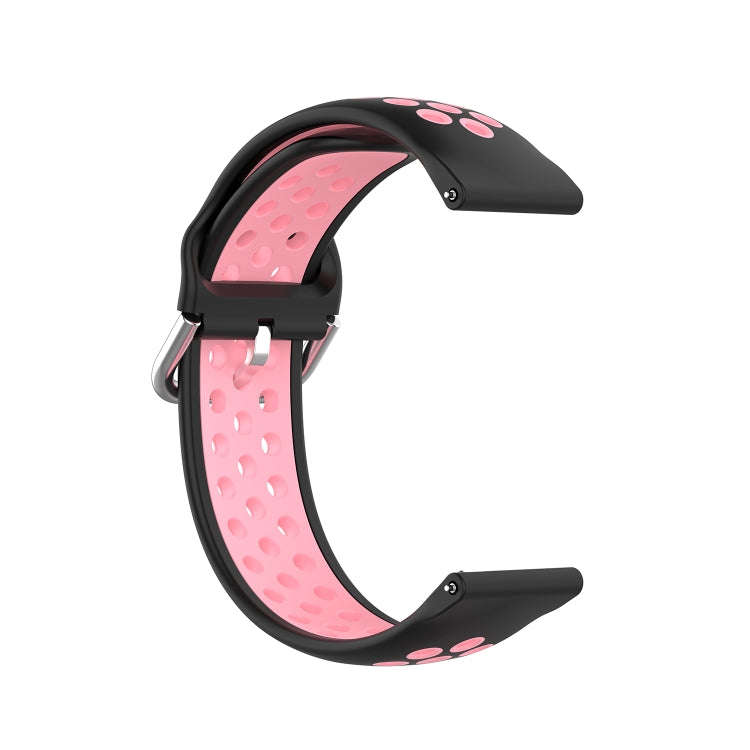 For Galaxy Watch 3 41mm Silicone Two-color Watch Band, Size: Free Size 20mm(Black Powder)