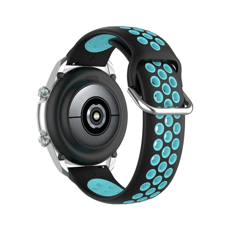 For Galaxy Watch 3 41mm Silicone Two-color Watch Band, Size: Free Size 20mm(Black Water Duck)