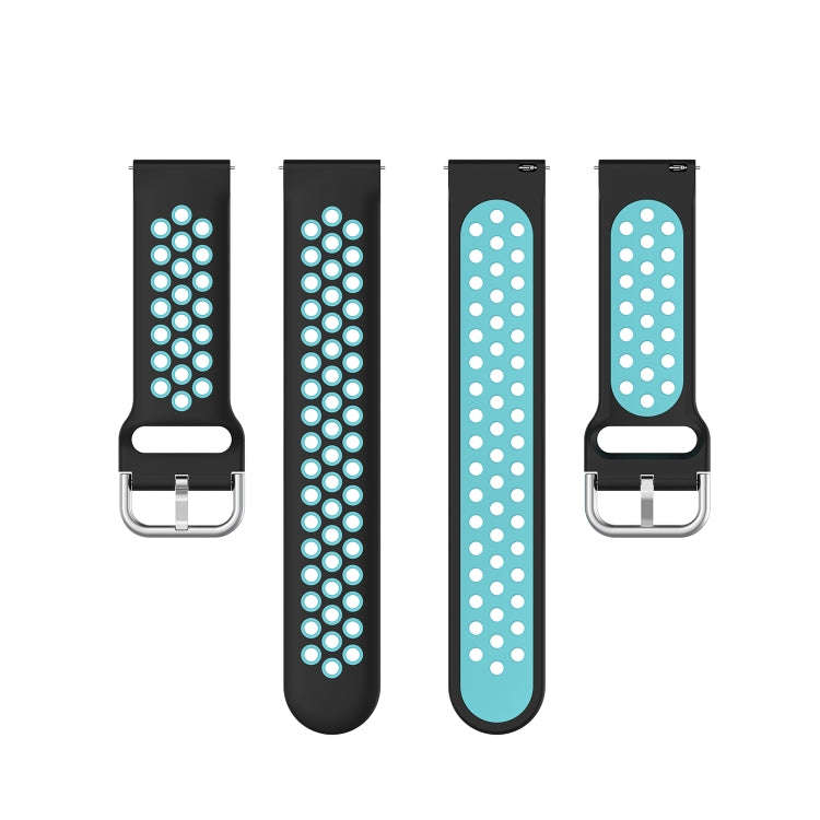 For Galaxy Watch 3 41mm Silicone Two-color Watch Band, Size: Free Size 20mm(Black Water Duck)