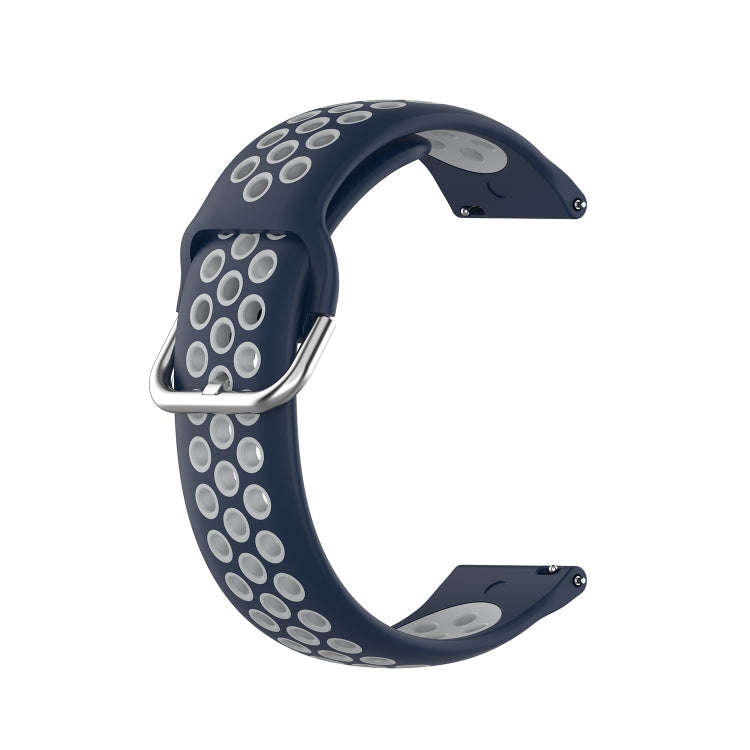 For Galaxy Watch 3 41mm Silicone Two-color Watch Band, Size: Free Size 20mm(Midnight Blue Gray)