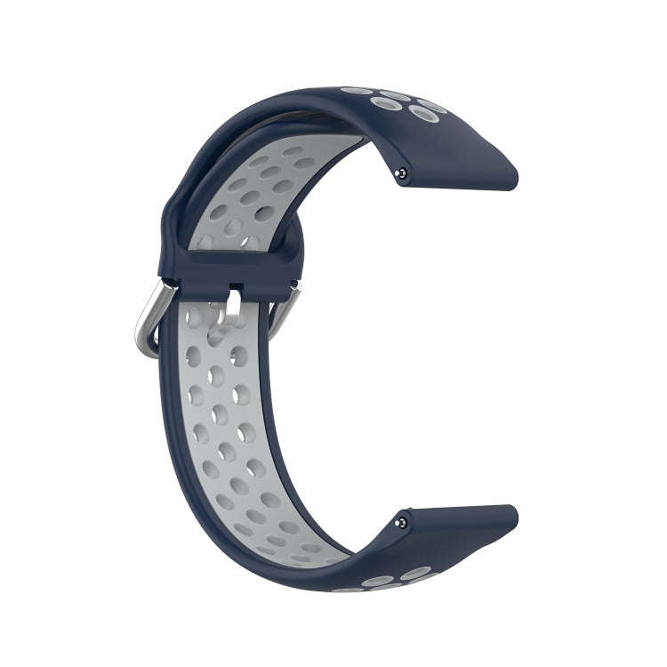 For Galaxy Watch 3 41mm Silicone Two-color Watch Band, Size: Free Size 20mm(Midnight Blue Gray)