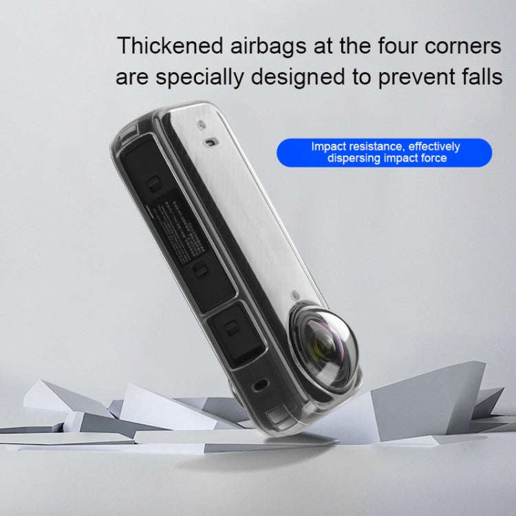 For Insta360 X4 Clear 1.5mm Soft TPU Protective Case With Hand Strap(Transperant)