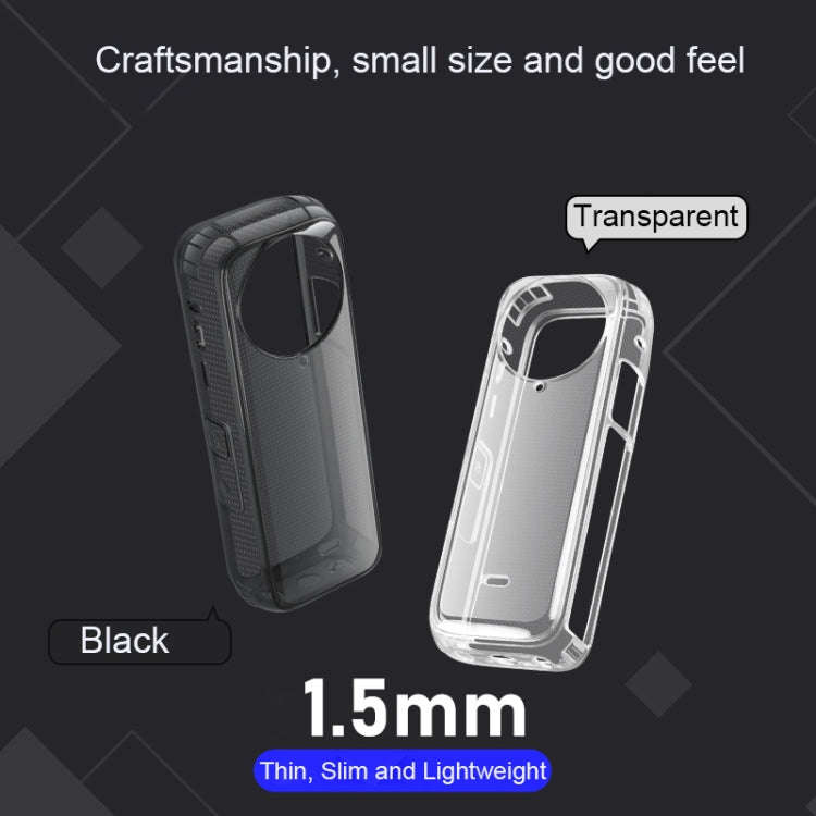 For Insta360 X4 Clear 1.5mm Soft TPU Protective Case With Hand Strap(Transperant)