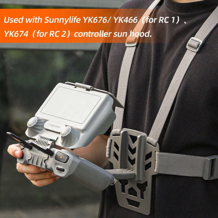 For DJI RC 2 / 1 Sunnylife Remote Control Waist Support Bracket Chest Strap(Grey)