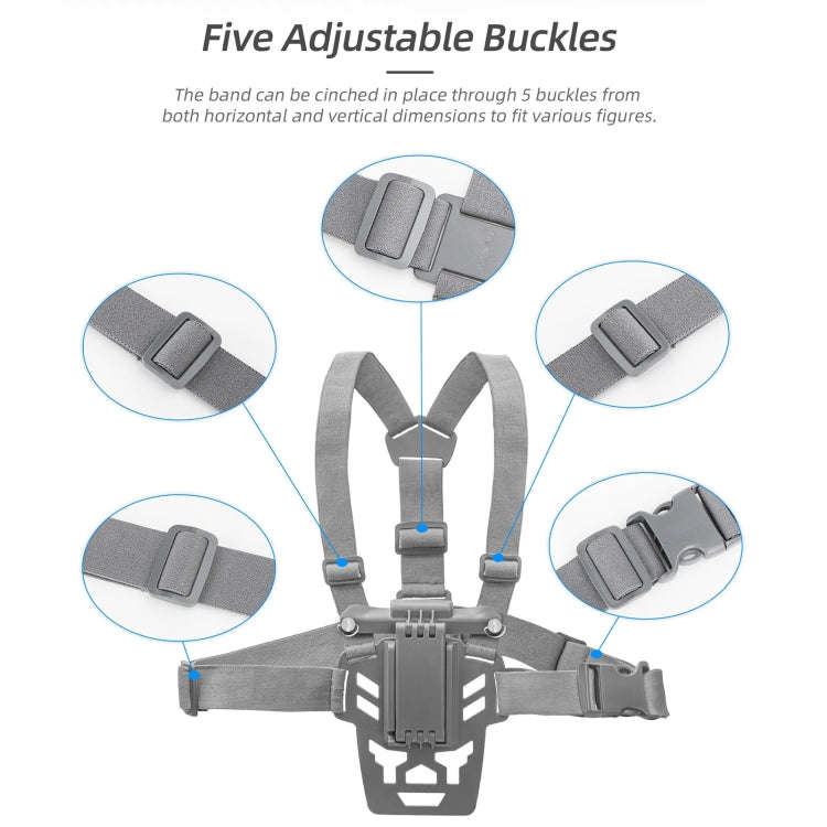 For DJI RC Pro Sunnylife Remote Control Waist Support Bracket Chest Strap(Grey)