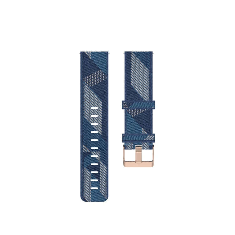 For Galaxy Watch 3 45mm Woven Nylon Watch Band, Size: Free Size 22mm(Blue)