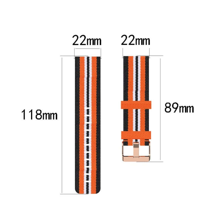 For Galaxy Watch 3 45mm Woven Nylon Watch Band, Size: Free Size 22mm(Blue)
