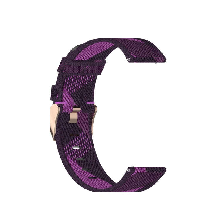 For Galaxy Watch 3 45mm Woven Nylon Watch Band, Size: Free Size 22mm(Purple)
