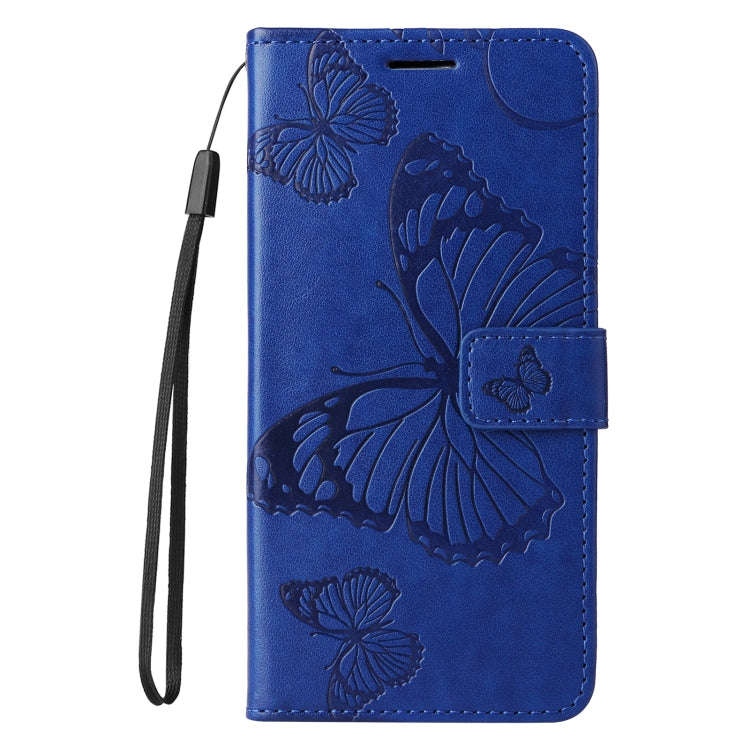 For Motorola Edge 50 5G 3D Butterfly Embossed Pattern Flip Leather Phone Case(Blue)