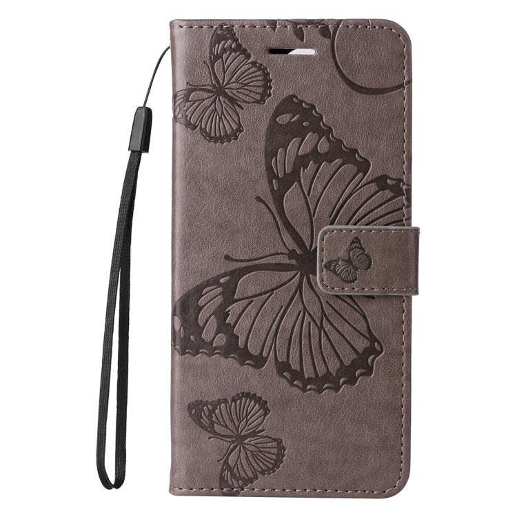 For Motorola Edge 50 5G 3D Butterfly Embossed Pattern Flip Leather Phone Case(Grey)