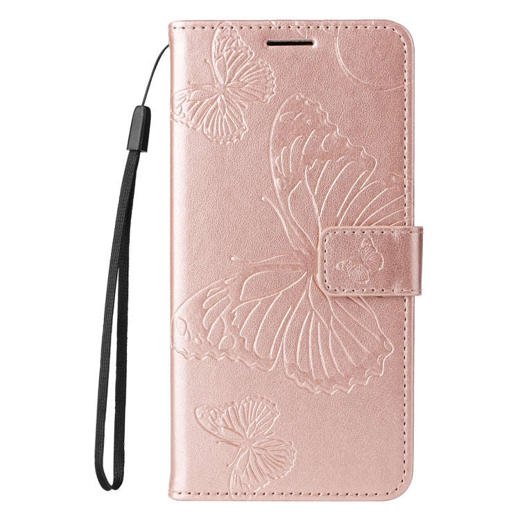 For Motorola Edge 50 5G 3D Butterfly Embossed Pattern Flip Leather Phone Case(Rose Gold)