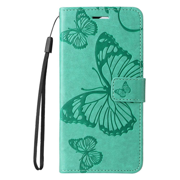 For Motorola Edge 50 Neo 3D Butterfly Embossed Pattern Flip Leather Phone Case(Green)