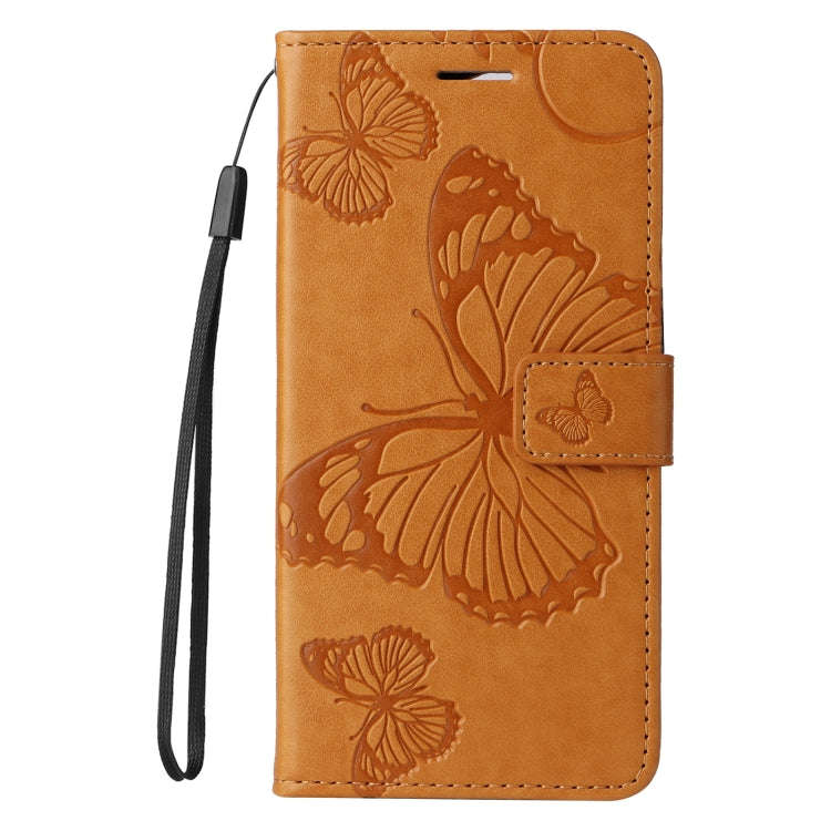 For Motorola Edge 50 Neo 3D Butterfly Embossed Pattern Flip Leather Phone Case(Yellow)