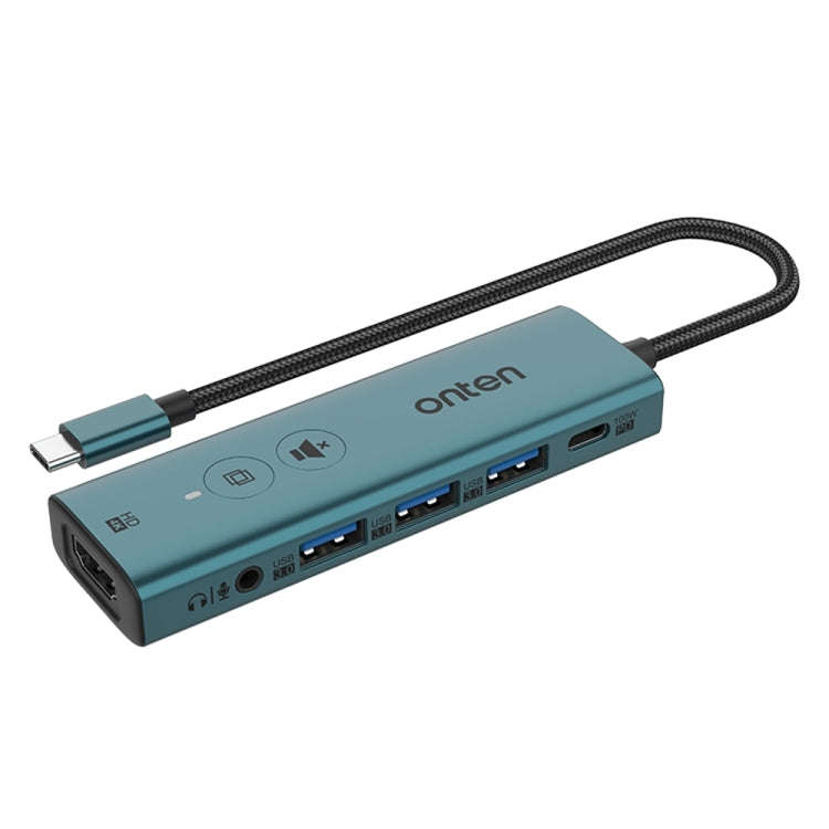 Onten UC123+ USB-C / Type-C to HDTV Multi-function HUB Docking Station with Button, Length:1.5m(G...