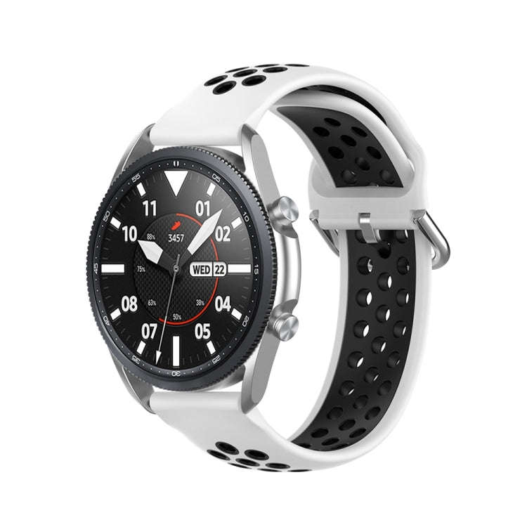 For Galaxy Watch 3 45mm Silicone Solid Color Watch Band, Size: Free Size 22mm(White)