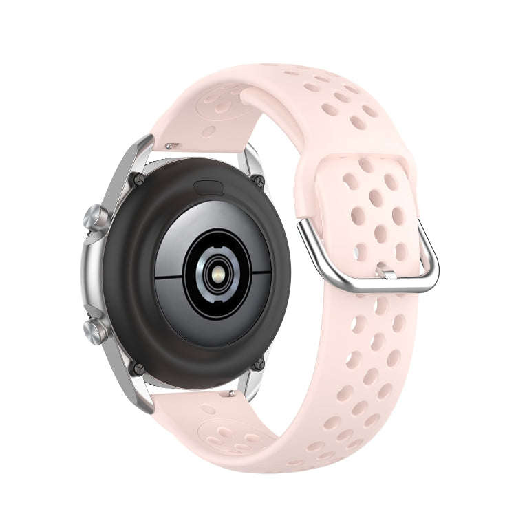 For Galaxy Watch 3 45mm Silicone Solid Color Watch Band, Size: Free Size 22mm(Pink)