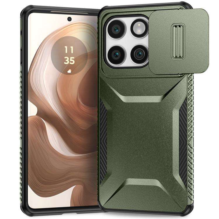 For Motorola Edge 5G 2025 Sliding Camshield Phone Case(Alpine Green)