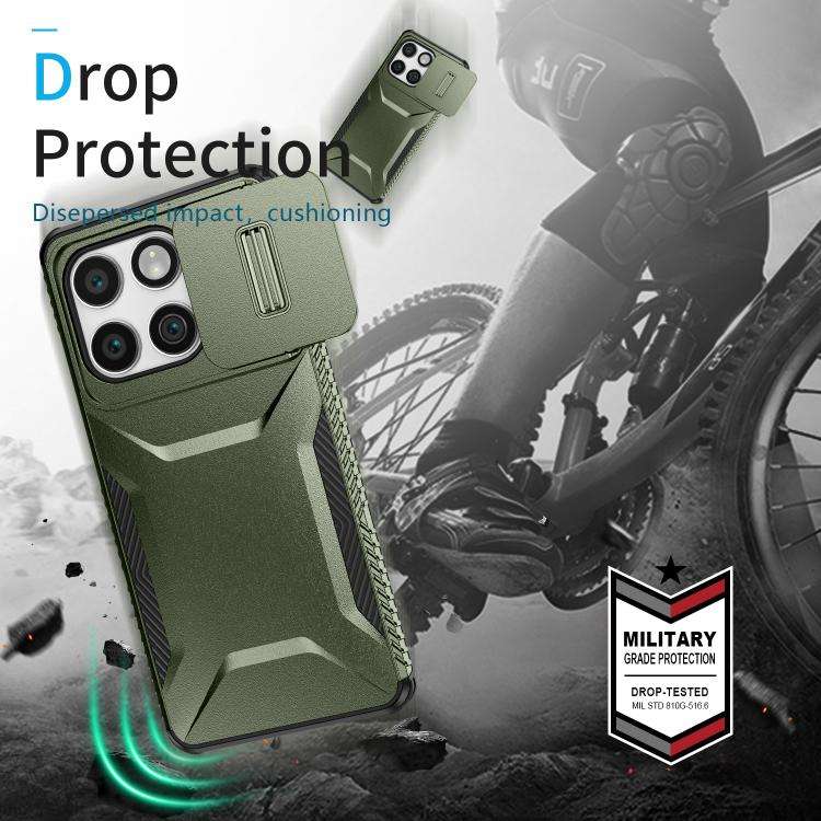 For Motorola Edge 5G 2025 Sliding Camshield Phone Case(Alpine Green)