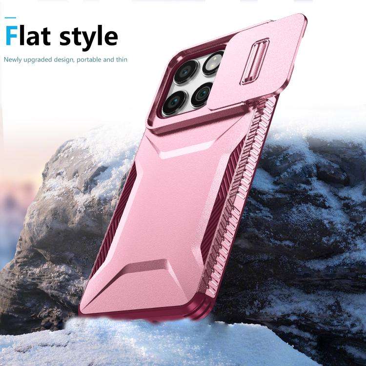 For Motorola Edge 5G 2025 Sliding Camshield Phone Case(Pink + Rose Red)