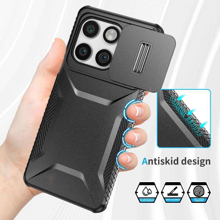 For Motorola Edge 5G 2025 Sliding Camshield Phone Case(Black)