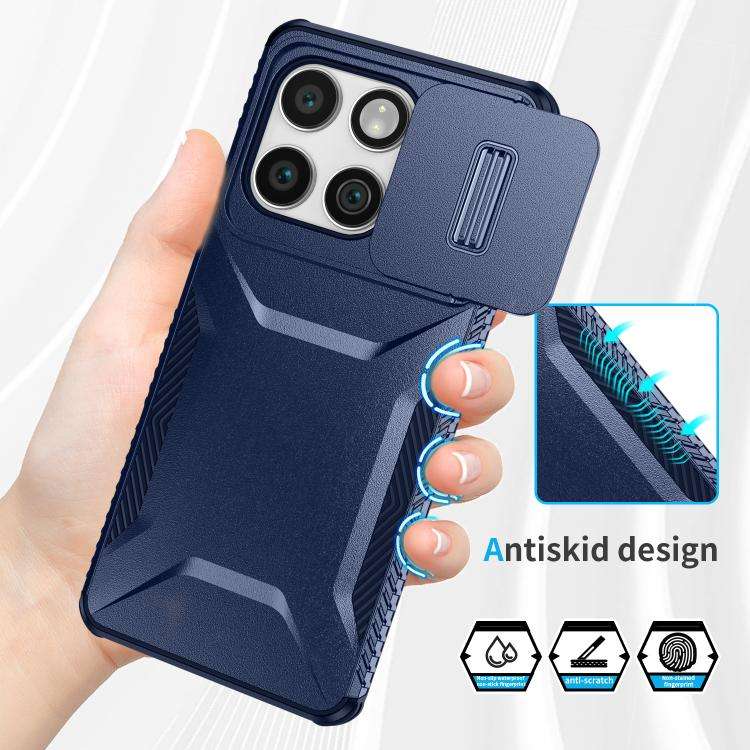 For Motorola Edge 5G 2025 Sliding Camshield Phone Case(Blue)