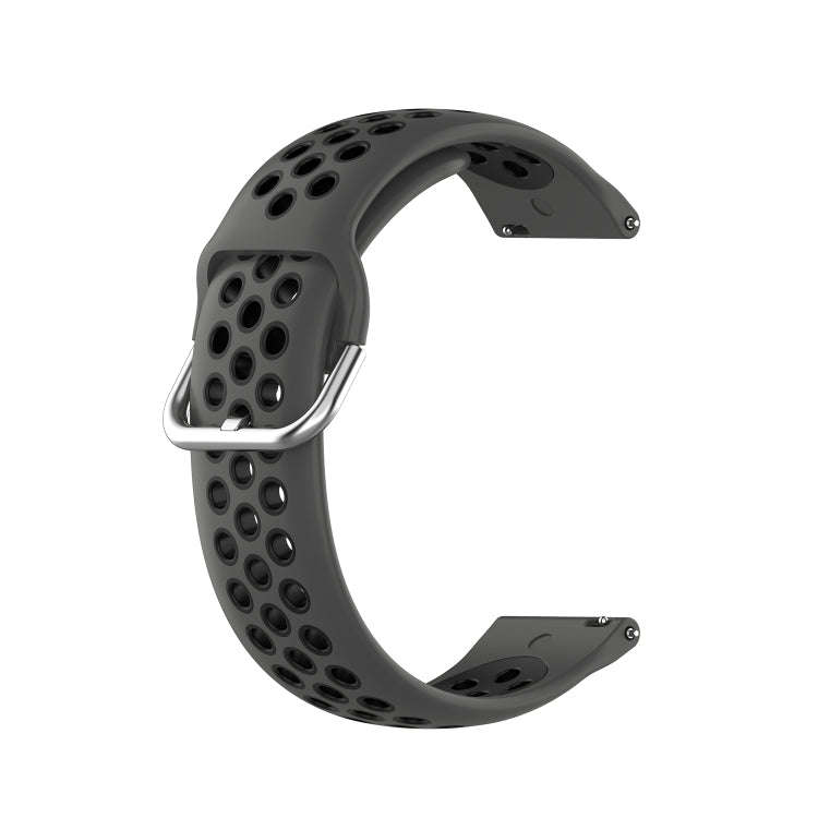 For Galaxy Watch 3 45mm Silicone Two-color Watch Band, Size: 22mm(Coal Black)