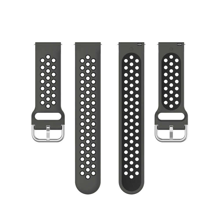 For Galaxy Watch 3 45mm Silicone Two-color Watch Band, Size: 22mm(Coal Black)
