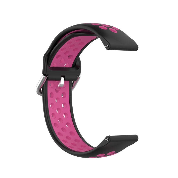 For Galaxy Watch 3 45mm Silicone Two-color Watch Band, Size: 22mm(Black Rose)