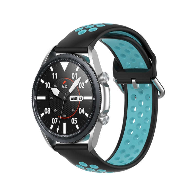 For Galaxy Watch 3 45mm Silicone Two-color Watch Band, Size: 22mm(Black Water Duck)