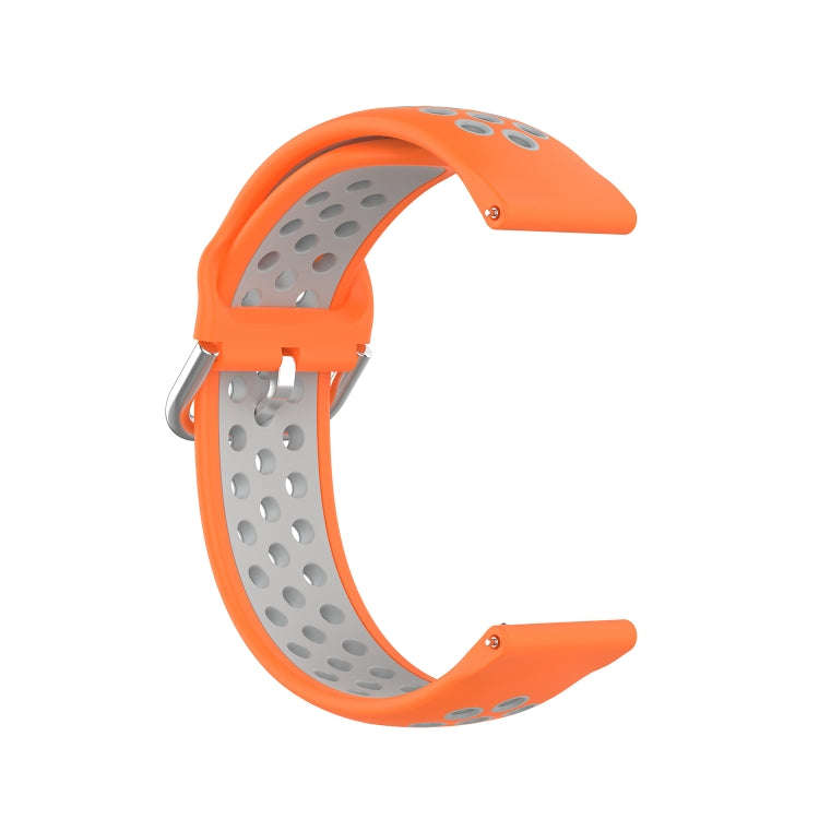 For Galaxy Watch 3 45mm Silicone Two-color Watch Band, Size: 22mm(Orange Gray)