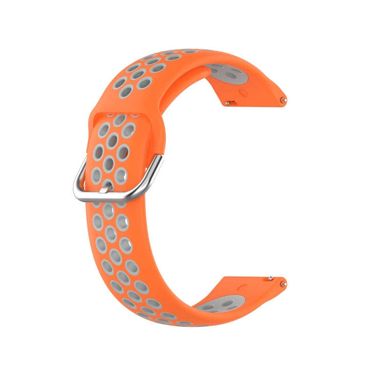 For Galaxy Watch 3 45mm Silicone Two-color Watch Band, Size: 22mm(Orange Gray)