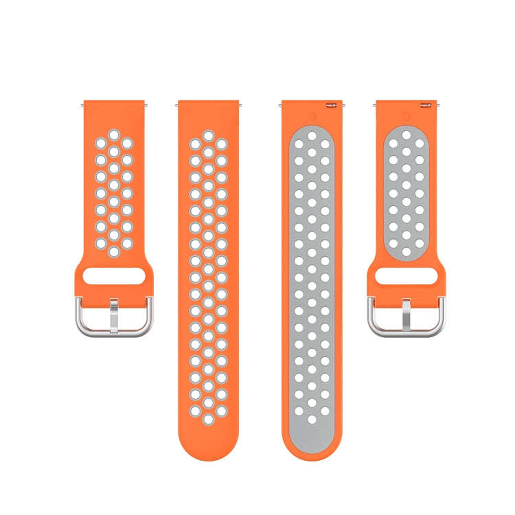 For Galaxy Watch 3 45mm Silicone Two-color Watch Band, Size: 22mm(Orange Gray)