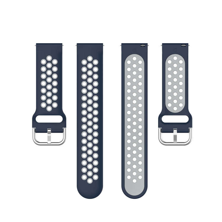 For Galaxy Watch 3 45mm Silicone Two-color Watch Band, Size: 22mm(Midnight Blue Gray)