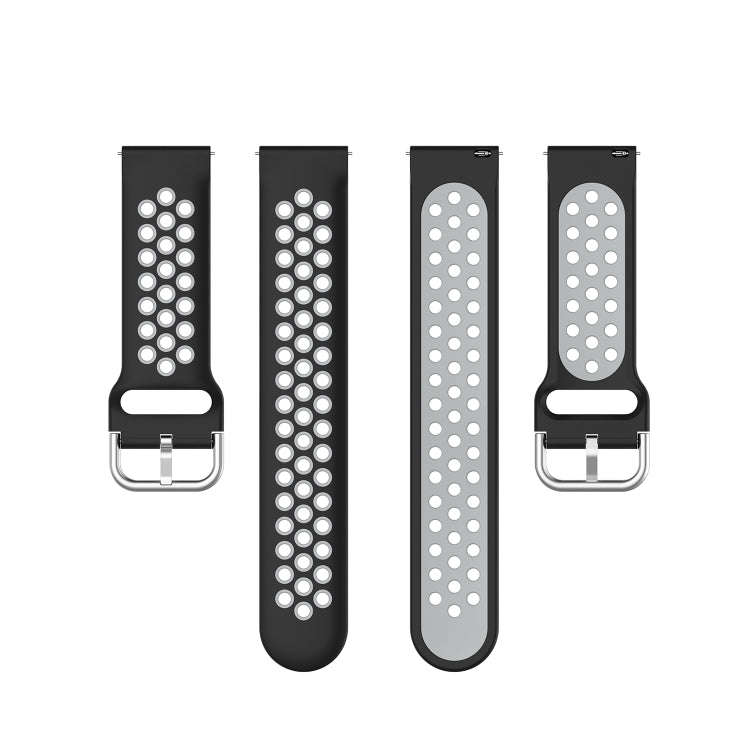 For Galaxy Watch 3 45mm Silicone Two-color Watch Band, Size: 22mm(Black Gray)