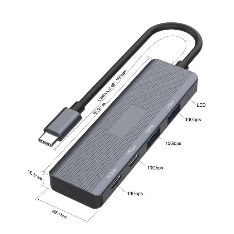 Onten UC622 10Gbps USB-C / Type-C to 2 x USB + 2 x USB-C / Type-C 4 in 1 HUB Docking Station, Len...
