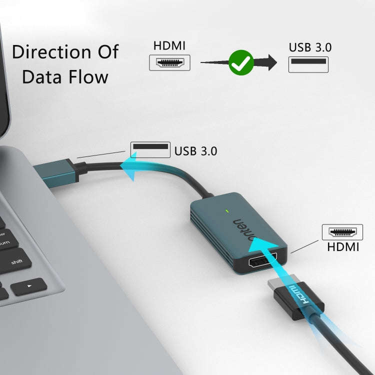Onten US331 USB Video Capture Card, Length:1.3m(Green)