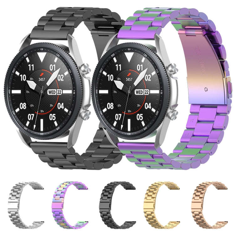 For Galaxy Watch 3 45mm 3-Beads Stainless Steel  Watch Band with Screwdriver & Ears, Size: 22mm(C...