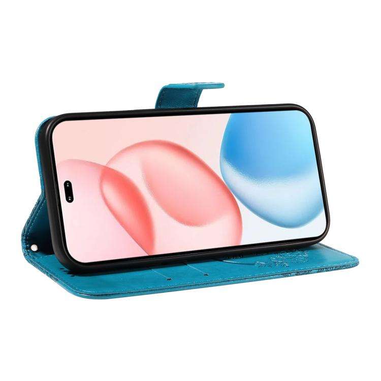 For Honor 400 Pro Global 160.8mm Swallowtail Butterfly Embossed Leather Phone Case(Blue)