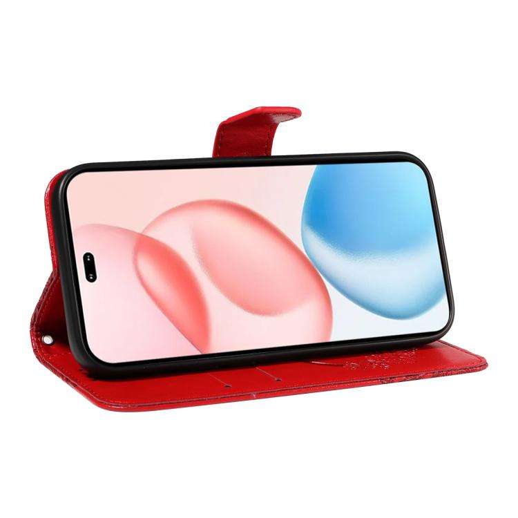 For Honor 400 Pro Global 160.8mm Swallowtail Butterfly Embossed Leather Phone Case(Red)