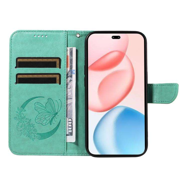 For Honor 400 Pro Global 160.8mm Swallowtail Butterfly Embossed Leather Phone Case(Green)