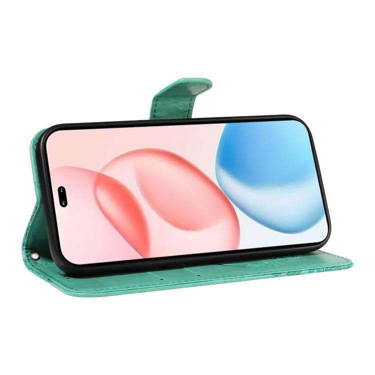 For Honor 400 Pro Global 160.8mm Swallowtail Butterfly Embossed Leather Phone Case(Green)