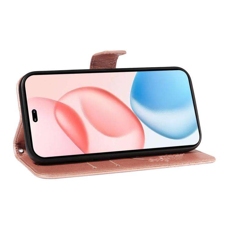 For Honor 400 Pro Global 160.8mm Swallowtail Butterfly Embossed Leather Phone Case(Rose Gold)