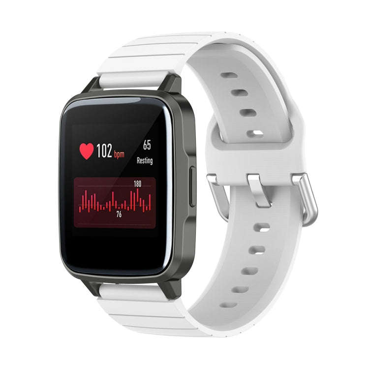 For Xiaomi Haylou Smart Watch LS01 / Smart Watch 2 LS02 Silicone Watch Band, Size: 19mm(White)