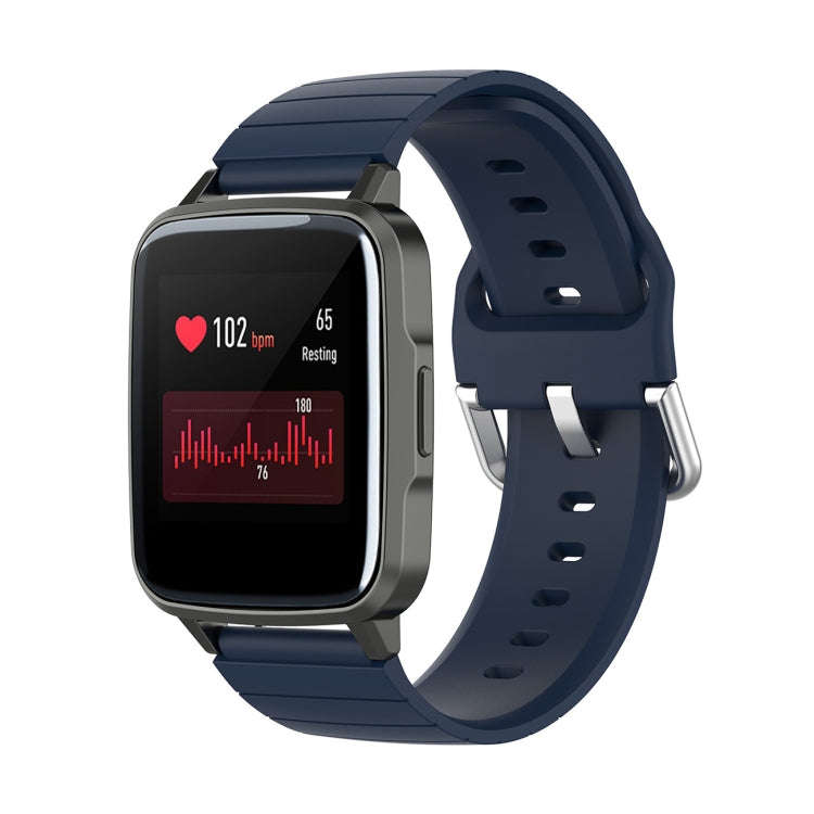 For Xiaomi Haylou Smart Watch LS01 / Smart Watch 2 LS02 Silicone Watch Band, Size: 19mm(Navy Blue)