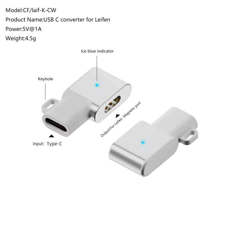 For Laifen Electric Toothbrush Magnetic Charging Adapter(Type-C Female to Side Bend)