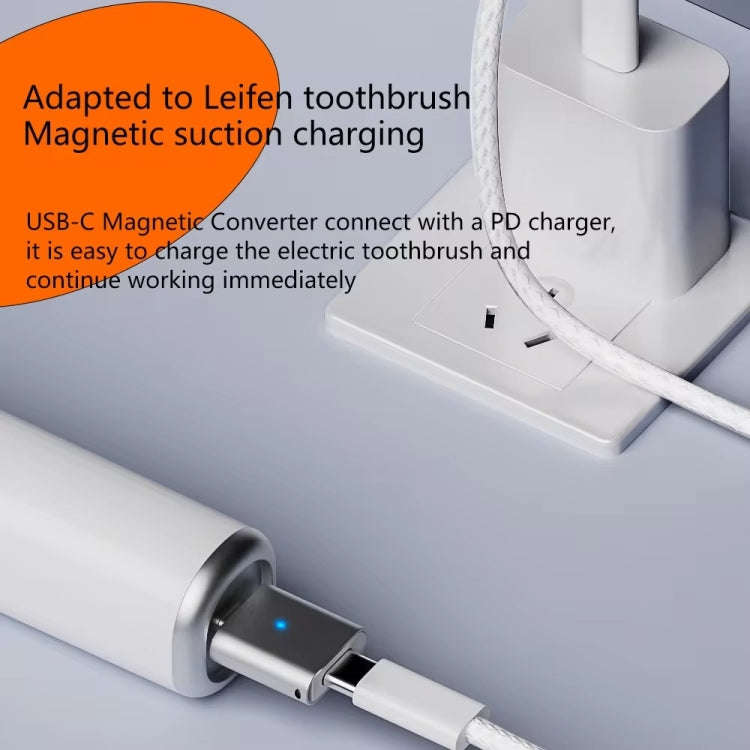 For Laifen Electric Toothbrush Magnetic Charging Adapter(Type-C Female to Side Bend)