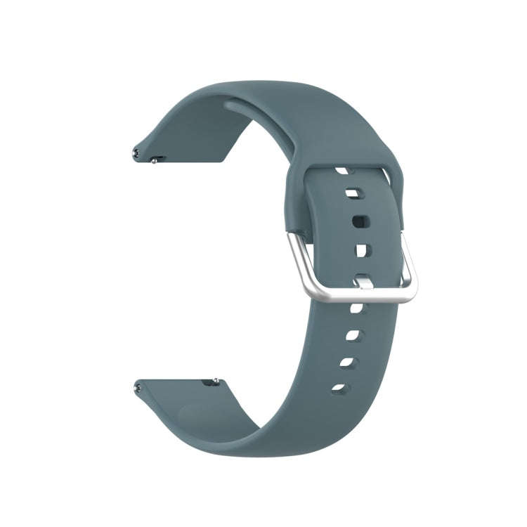 For Xiaomi Haylou Solar LS05 Silicone Solid Color Silver Buckle Watch Band, Size: 22mm(Rock Green)