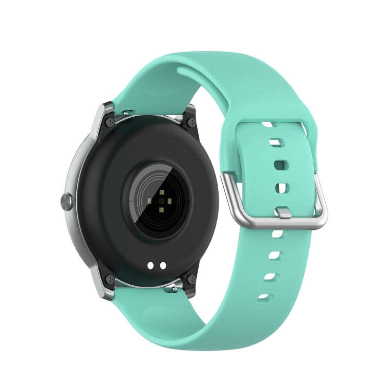 For Xiaomi Haylou Solar LS05 Silicone Solid Color Silver Buckle Watch Band, Size: 22mm(Teal)