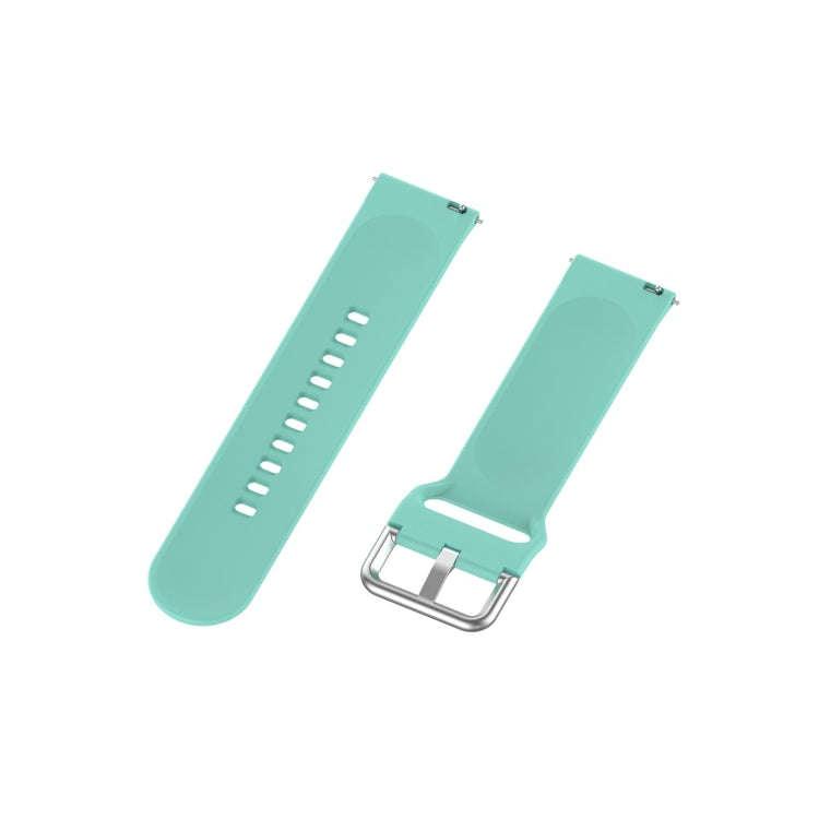 For Xiaomi Haylou Solar LS05 Silicone Solid Color Silver Buckle Watch Band, Size: 22mm(Teal)