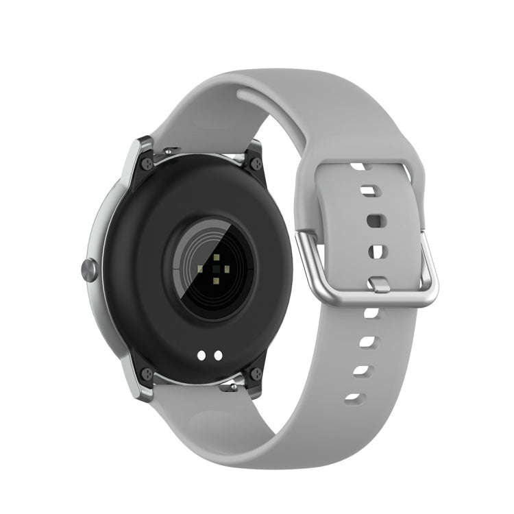 For Xiaomi Haylou Solar LS05 Silicone Solid Color Silver Buckle Watch Band, Size: 22mm(Gray)